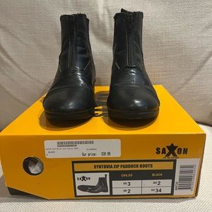Saxon Syntovia Zip Paddock Boots Childs Sz 3